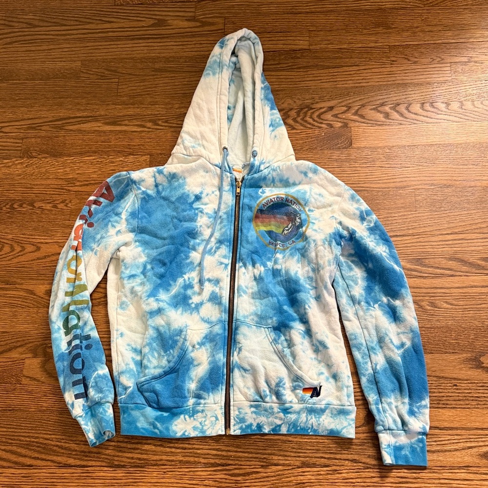 Aviator Nation Blue Tie-Dye Hoodie